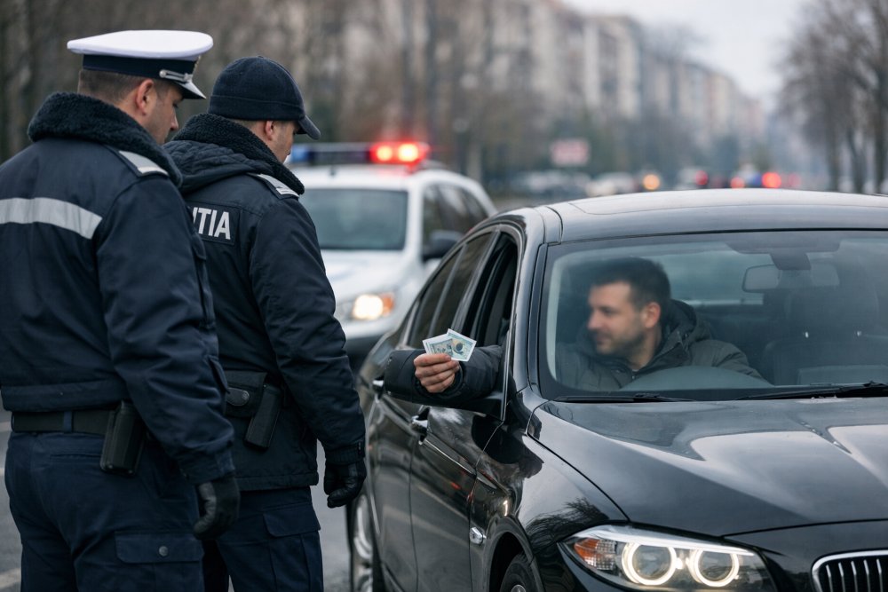 Cascadorii râsului: încercat să convingă polițistul cu 300 de euro, apoi cu 200, mai jos nu a apucat să meargă