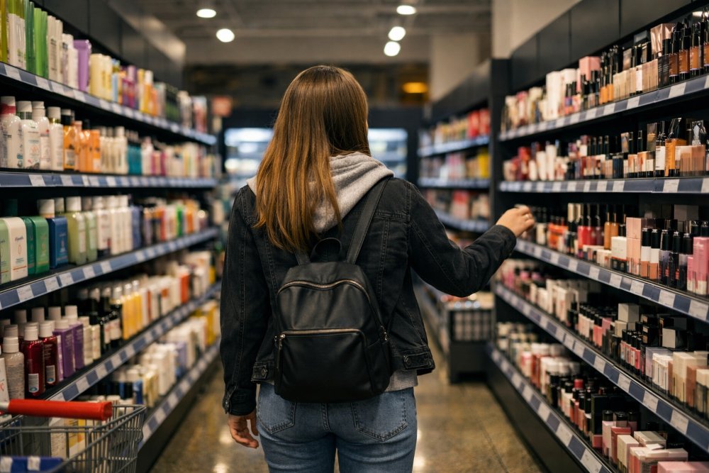 Frumusețe furată: adolescentă din Șepreuș prinsă când da iama într-un supermarket din Vlaicu