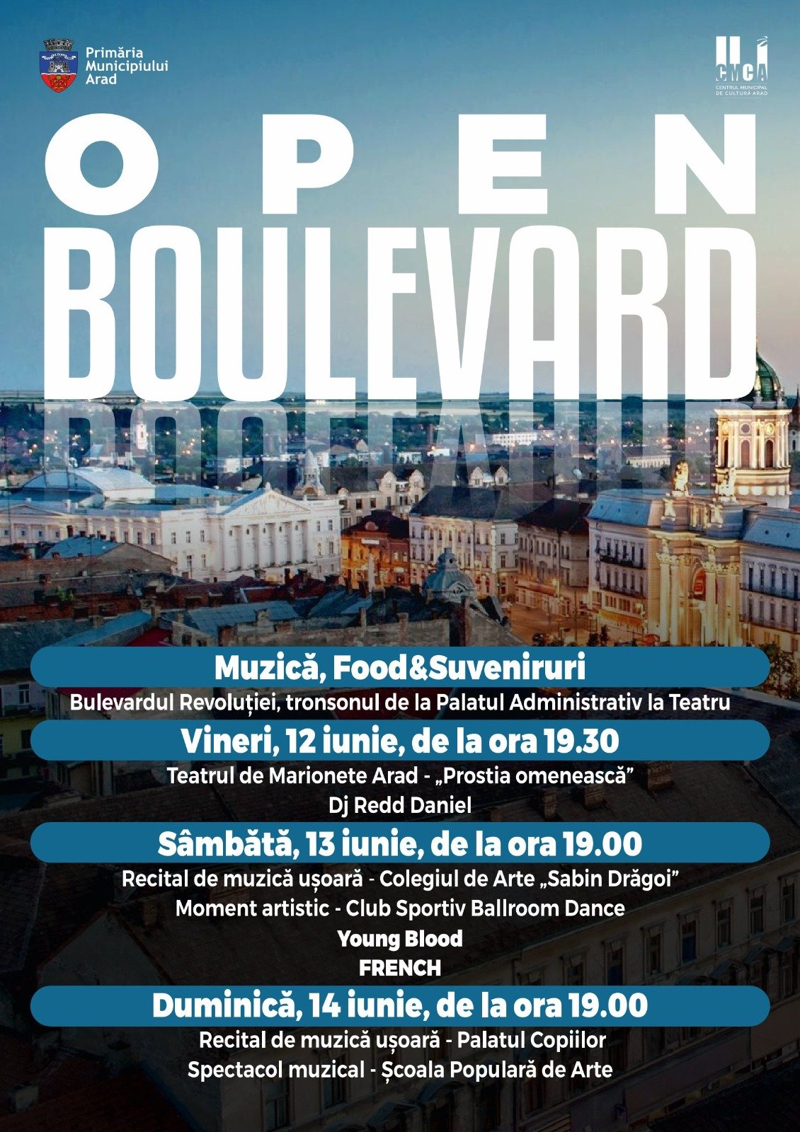 Open Boulevard 2026 – Muzică, gastronomie și activități recreative în centrul Aradului