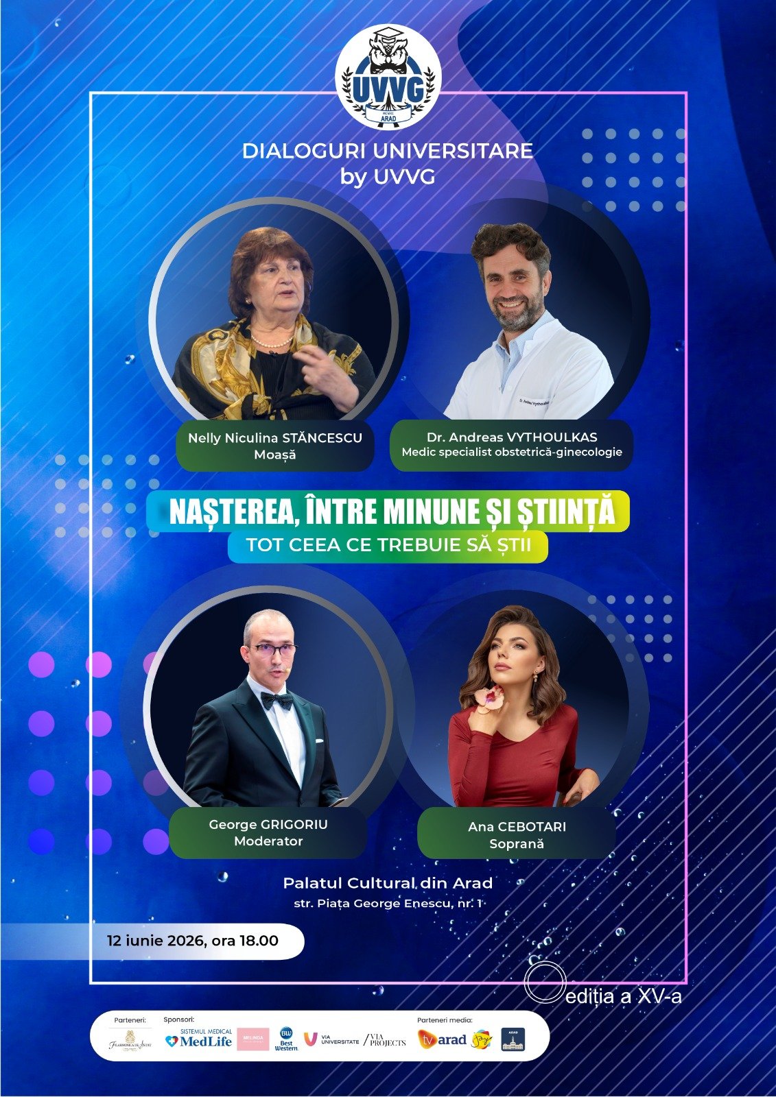 „Nașterea, între minune și știință. Tot ceea ce trebuie să știi” – o nouă ediție a Dialogurilor Universitare by UVVG, dedicată întregii comunități arădene