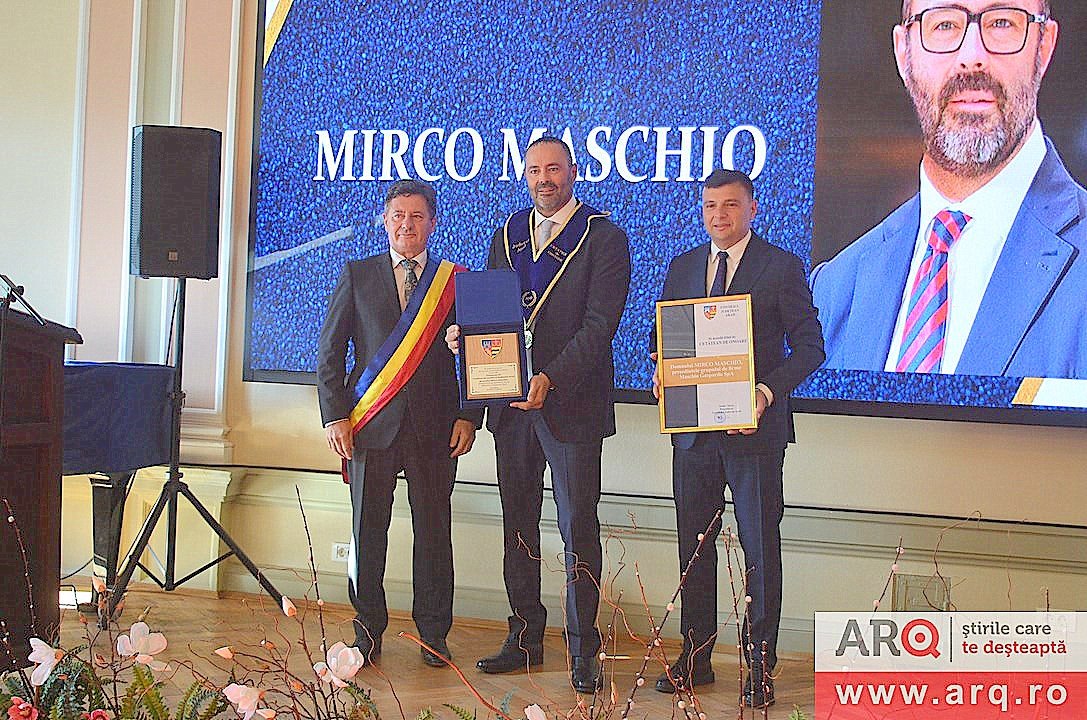 Omul de afaceri Mirco Maschio - Cetățean de Onoare al Județului Arad (FOTO)