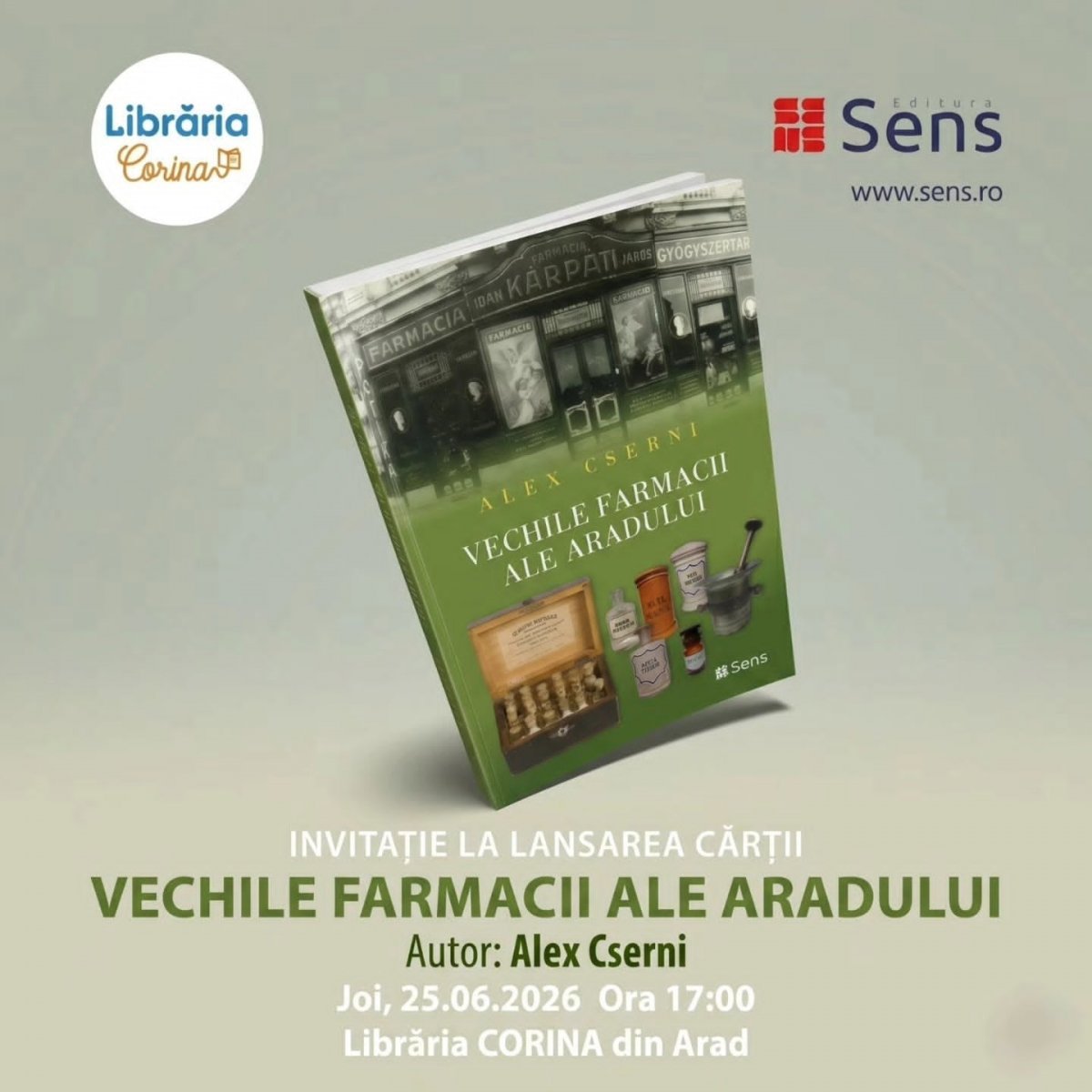  Lansarea cărții ”Vechile farmacii ale Aradului” la Librăria CORINA
