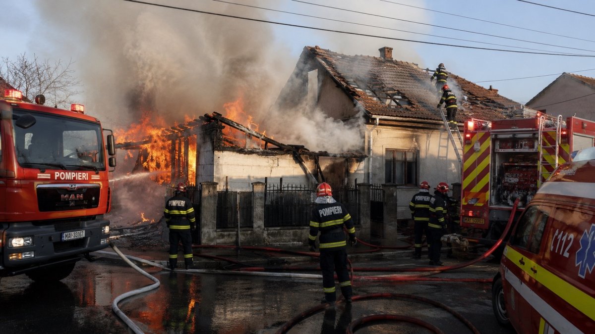 Incendiu izbucnit la o anexă gospodărească pe strada Semenicului