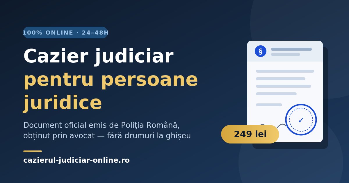 Cazier judiciar pentru persoane juridice: cum îl obții online, în 24–48 de ore