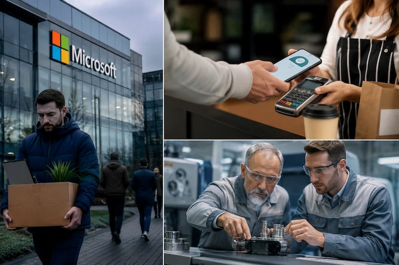 O zi agitată în AI: Microsoft taie 4.800 de joburi, BT testează plăți cu agenți AI, iar Ford readuce ingineri cu experiență