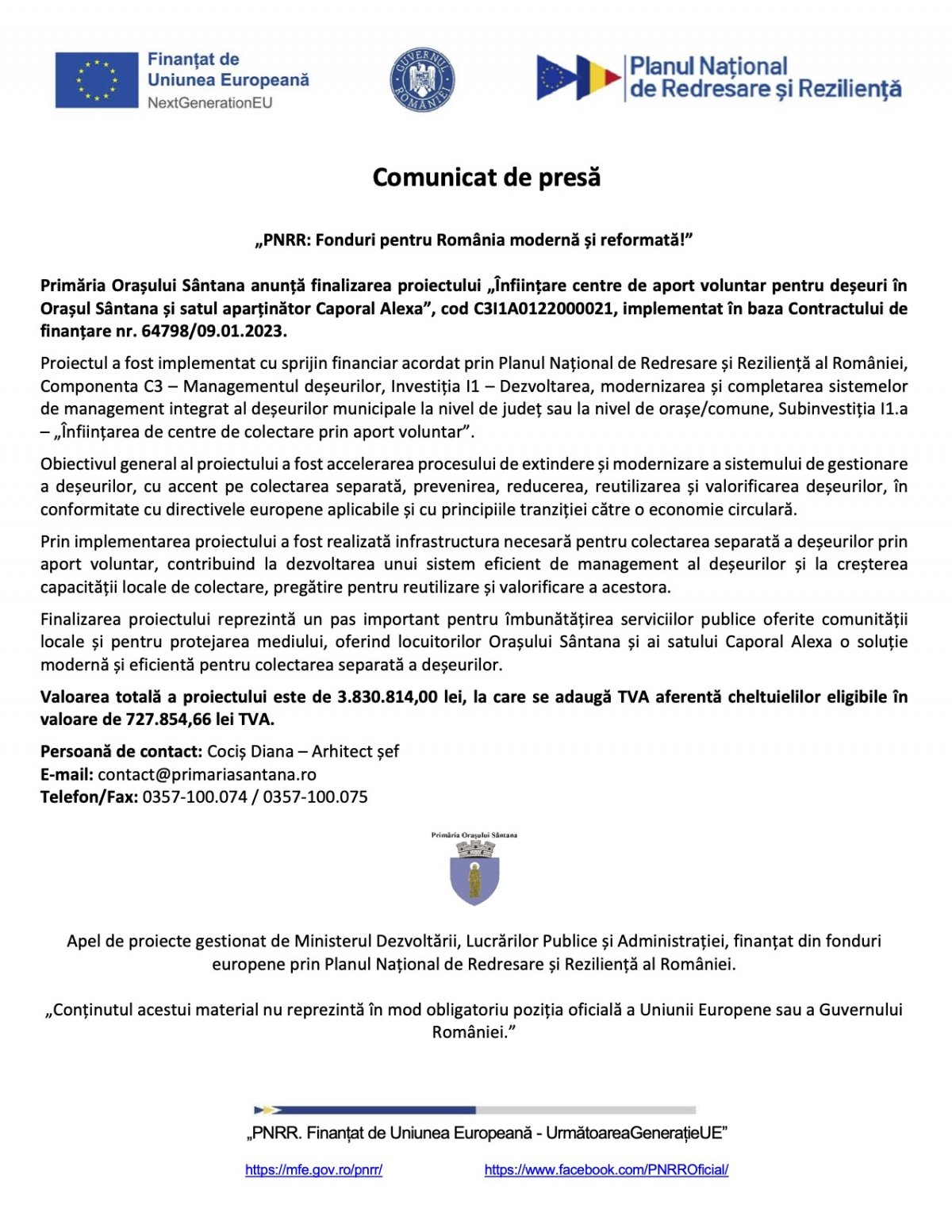 Comunicat de presă