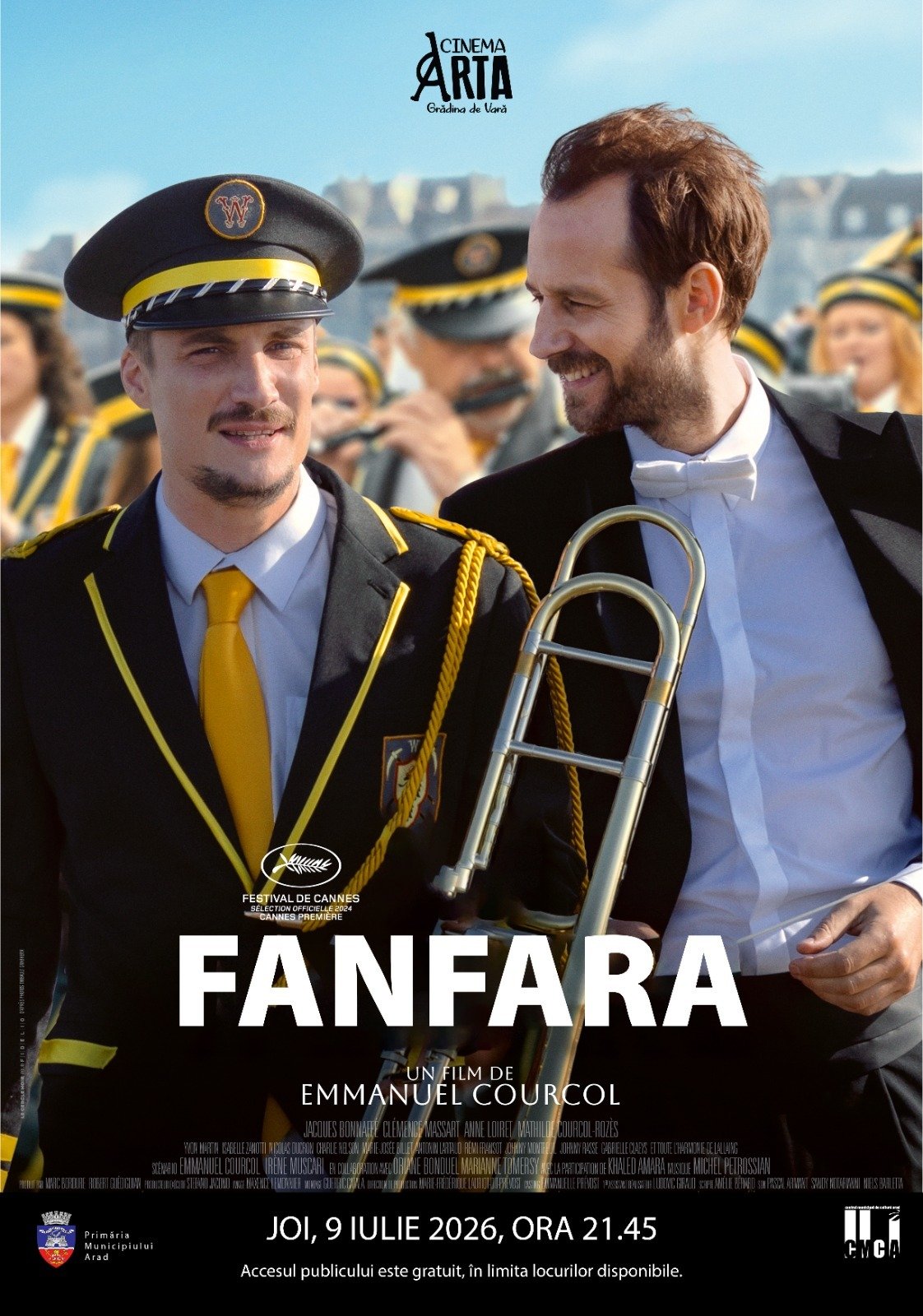 Filmul „Fanfara“ va fi proiectat în grădina de vară de la Cinematograful „Arta“