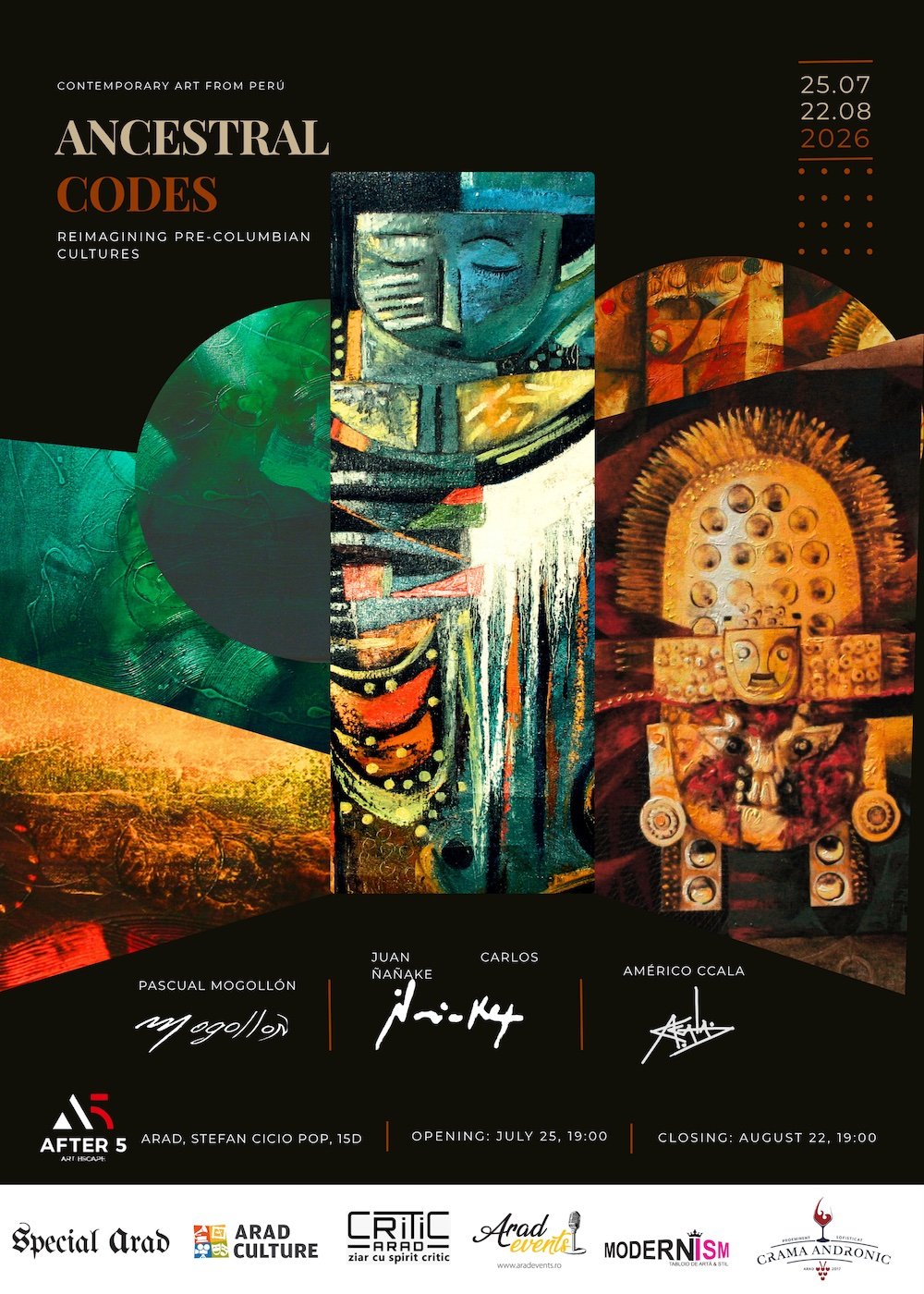 „Ancestral Codes. Reimagining Pre-Columbian Cultures” – arta contemporană din Peru revine la Arad după 19 ani.