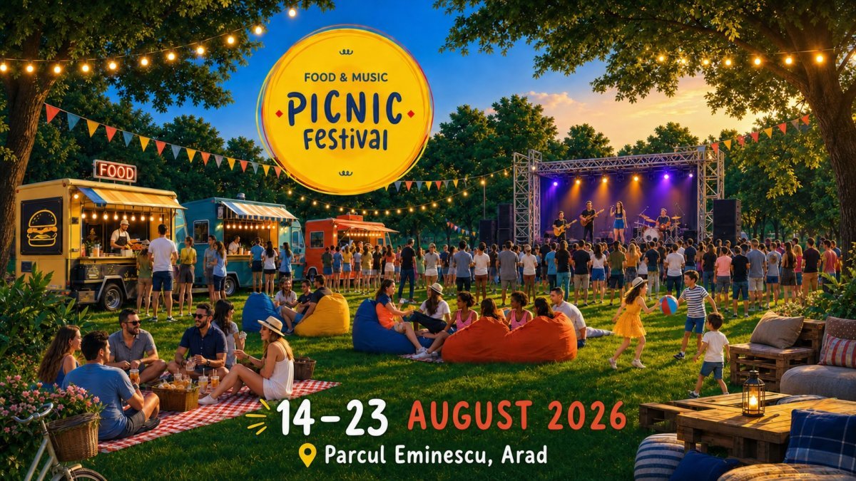 Picnic Festival revine la Arad între 14 și 23 august: zece zile cu street food, muzică și seri de vară în aer liber