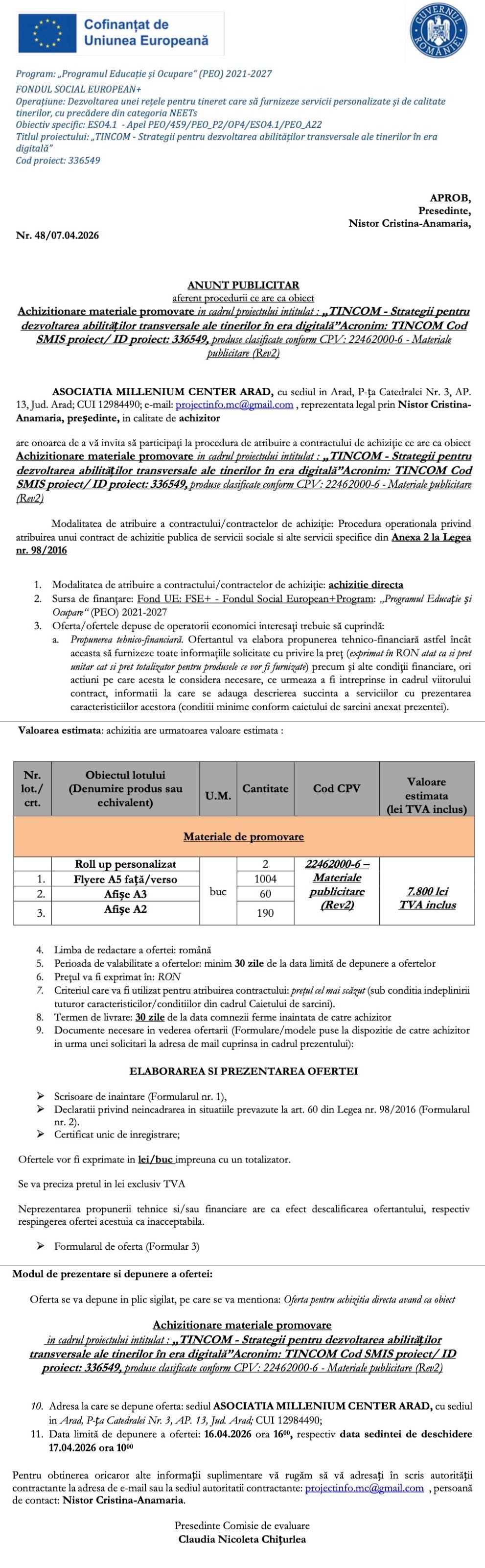 Anunt Publicitar