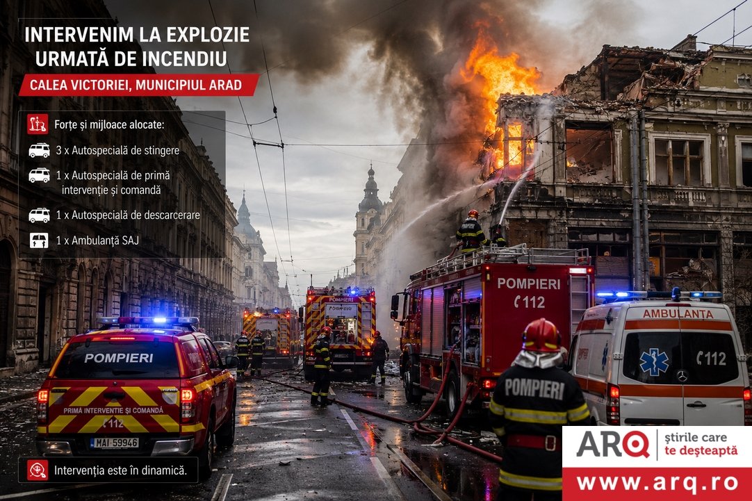  Explozie urmată de incendiu pe Calea Victoriei