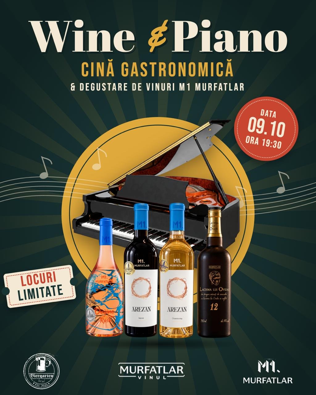 Biergarten Arad deschide un nou capitol: ETC Events debutează cu Wine & Piano