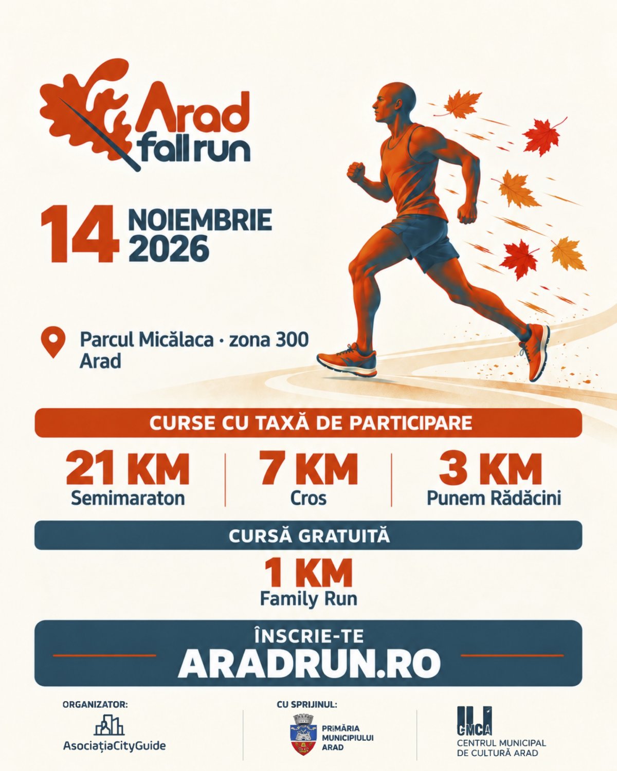 Arad Fall Run revine pe 14 noiembrie în Parcul Micălaca, cu patru probe de alergare