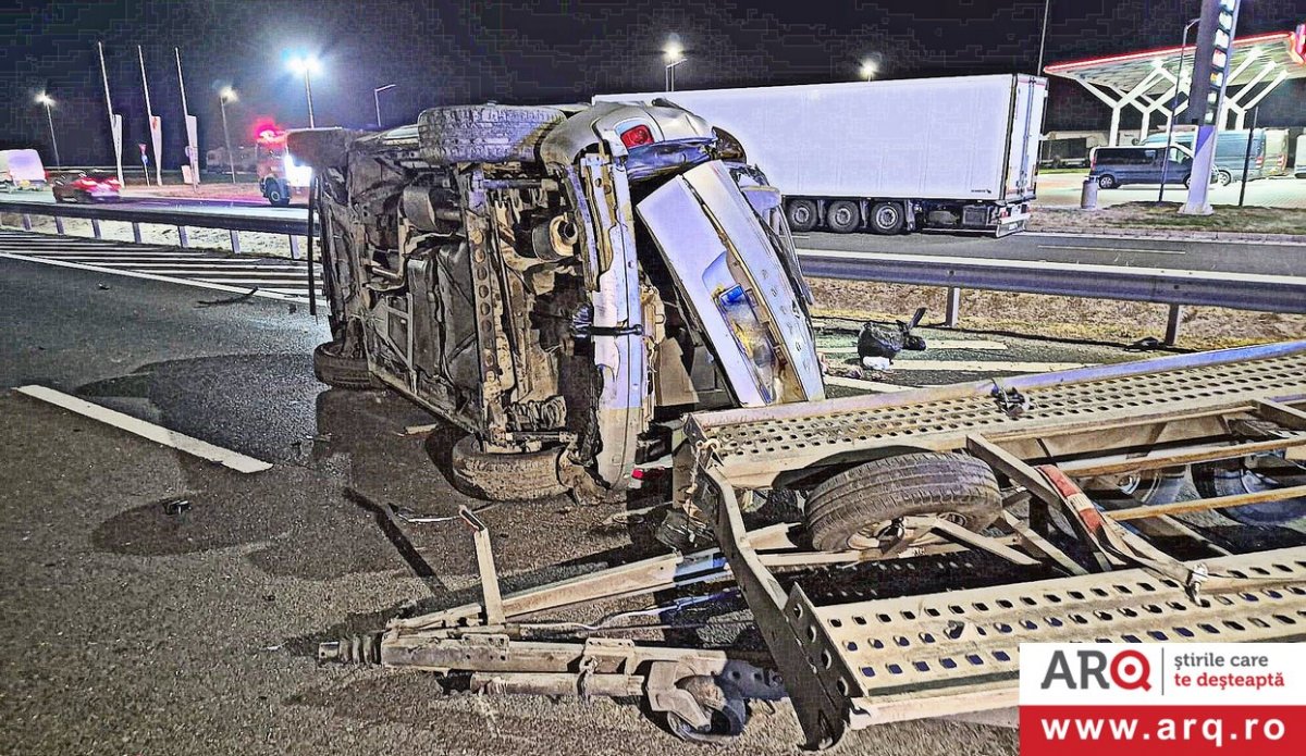 Accident cu șase autoturisme și două microbuze pe Autostrada A1 între Timișoara și Arad
