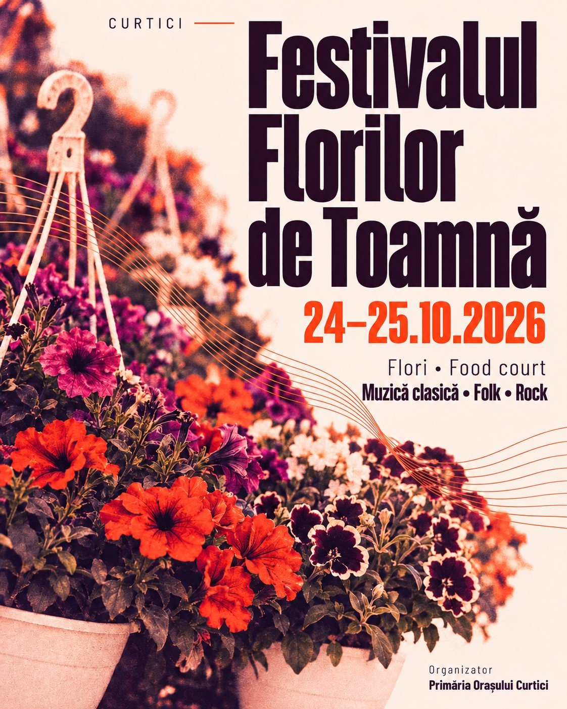 Curticiul celebrează florile: producători locali, bucate alese și muzică, pe 24 și 25 octombrie, în cadrul Festivalului Florilor de Toamnă