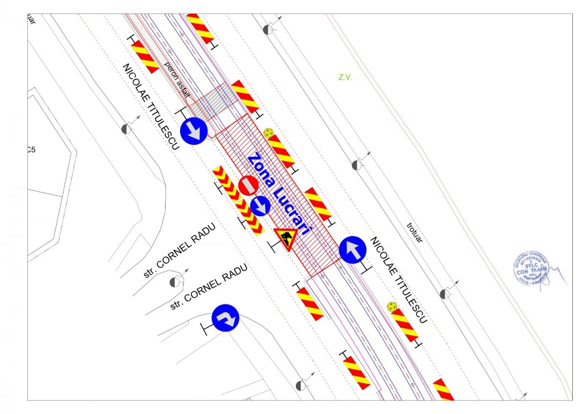 Restricții de circulație pe B-dul Nicolae Titulescu, în zona intersecției cu str. Dr. Cornel Radu