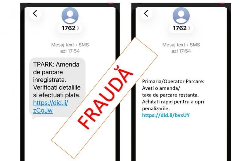 O nouă tentativă de fraudă prin mesaje transmise în numele serviciului TPARK