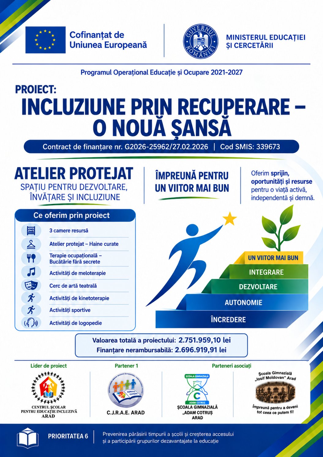 Programul Educaţie şi Ocupare  „Incluziunea copiilor și tinerilor cu cerințe educaționale speciale – Regiuni mai puțin dezvoltate”