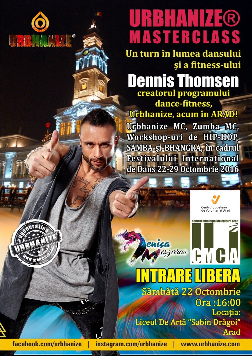 Un tur în lumea dansului și a fitness-ului! Dennis Thomsen din Danemarca, creatorul programului dance-fitness, Urbhanize, acum în ARAD! 