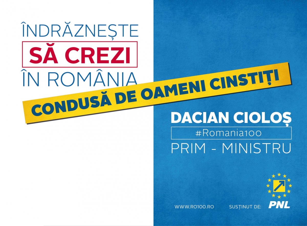 PNL: Îndrăznește să crezi în România condusă de oameni cinstiți!